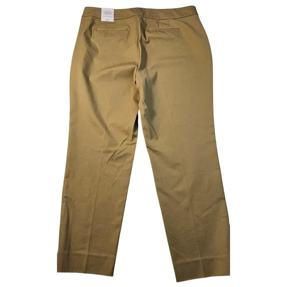NWT TALBOTS bi stretch Chatham Slim Leg Ankle Pants Toasted Coconut 16P PETITE